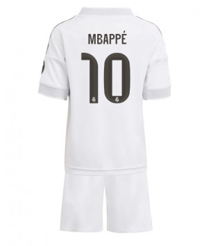 Billiga Real Madrid Kylian Mbappe #10 Hemmatröja Barn 2025-26 Kortärmad (+ Korta byxor)